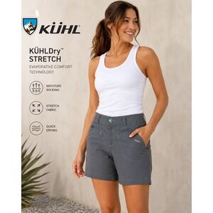 Kuhl Kontra‎ Shorts Womens Charcoal Gray Hiking Outdoor Stretch Lightweight 32